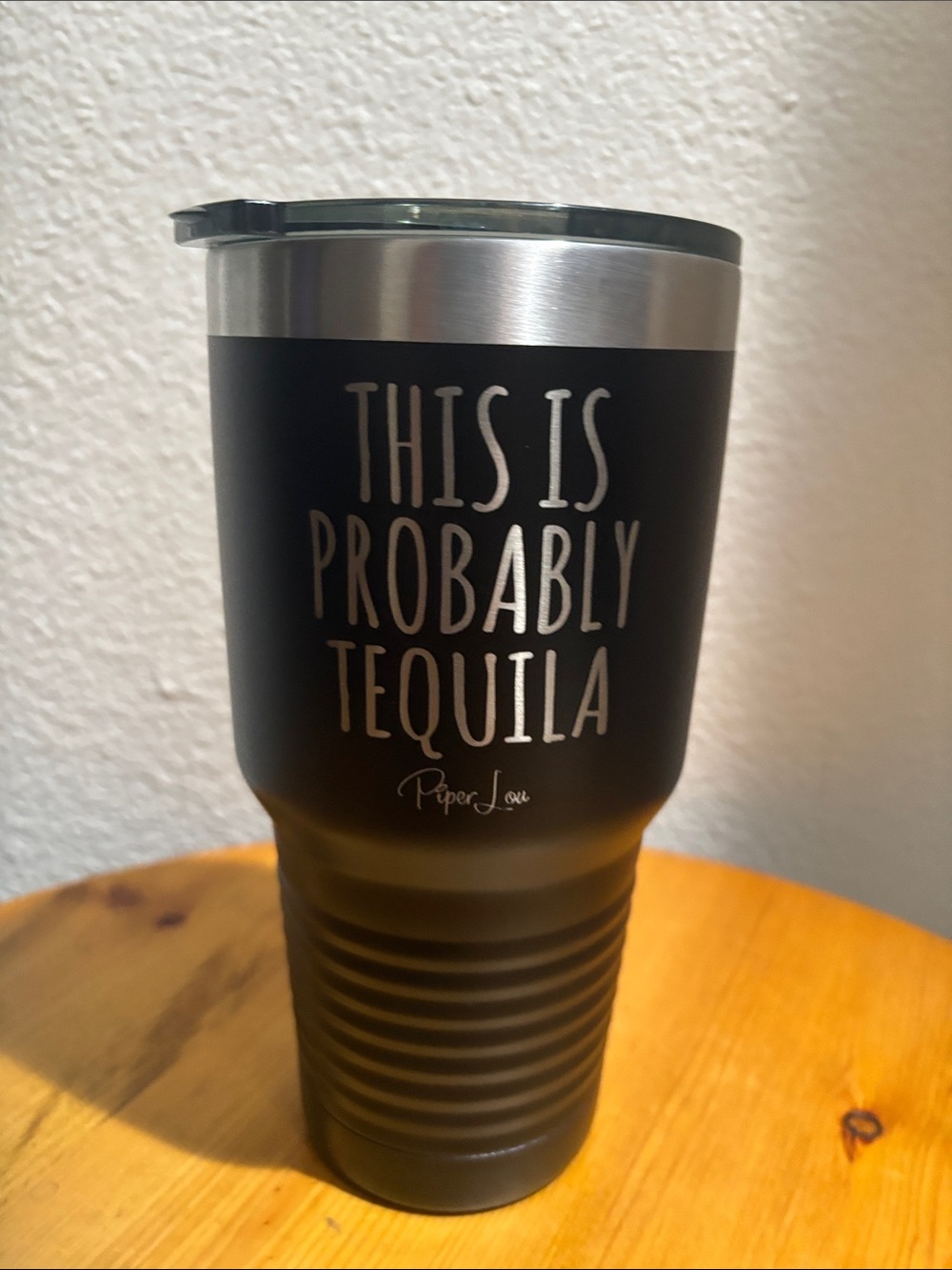 Polar Camel Black Insulated Travel Tumbler - "This Is Probably Tequila"